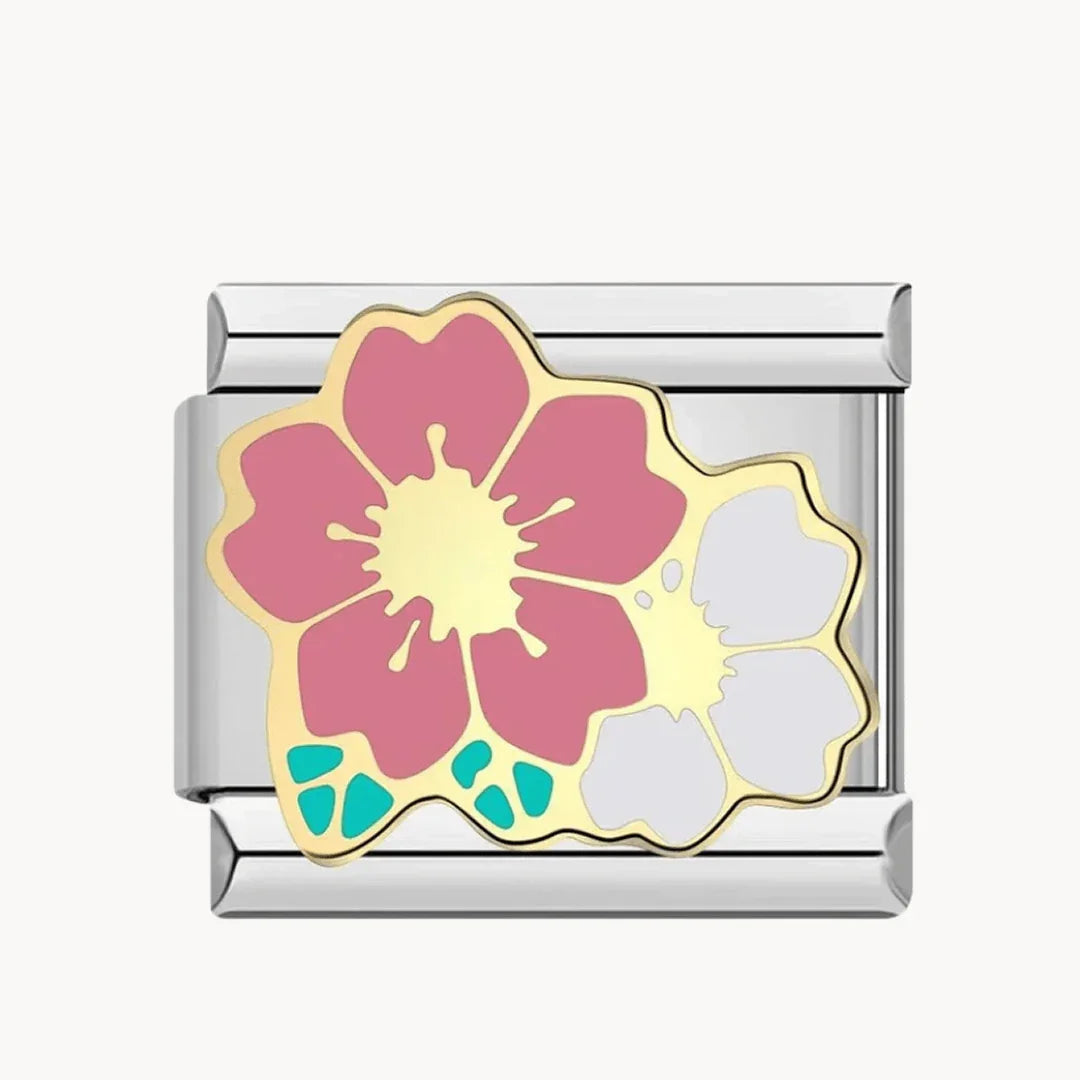 Fleur rose/blanche - Italian Charms France
