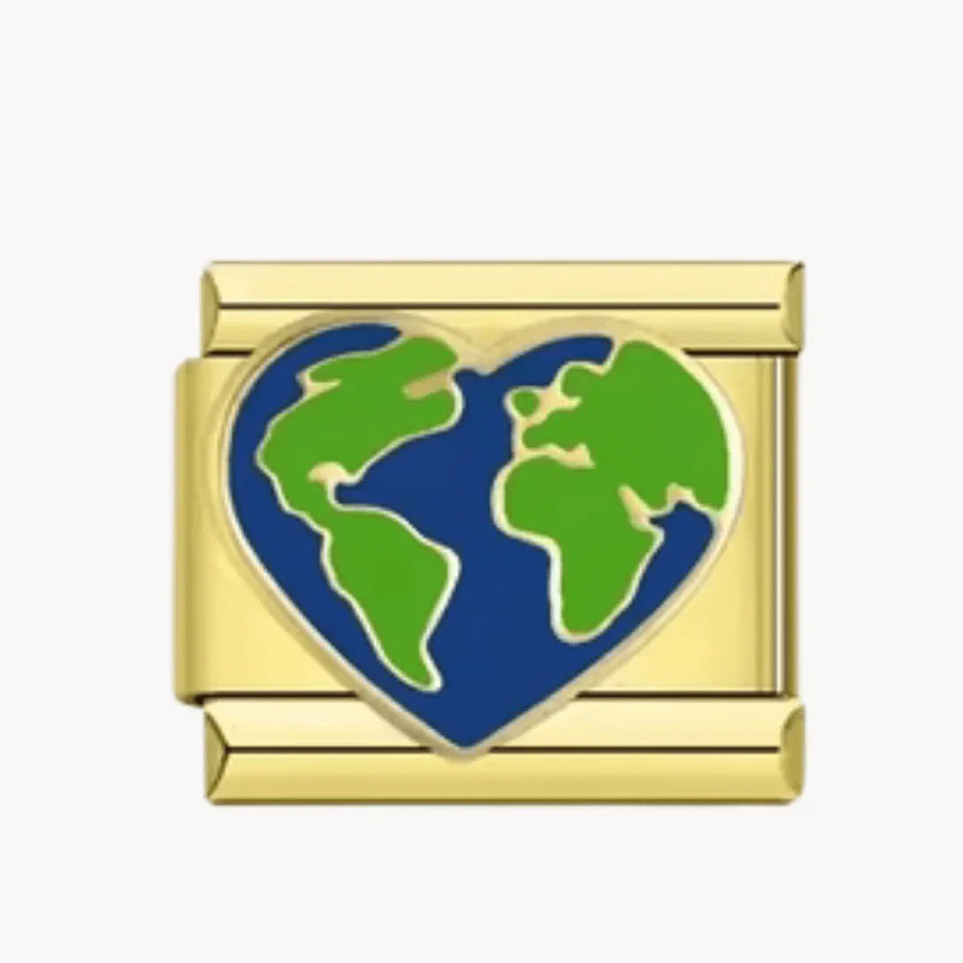 Planète cœur - doré - Italian Charms France