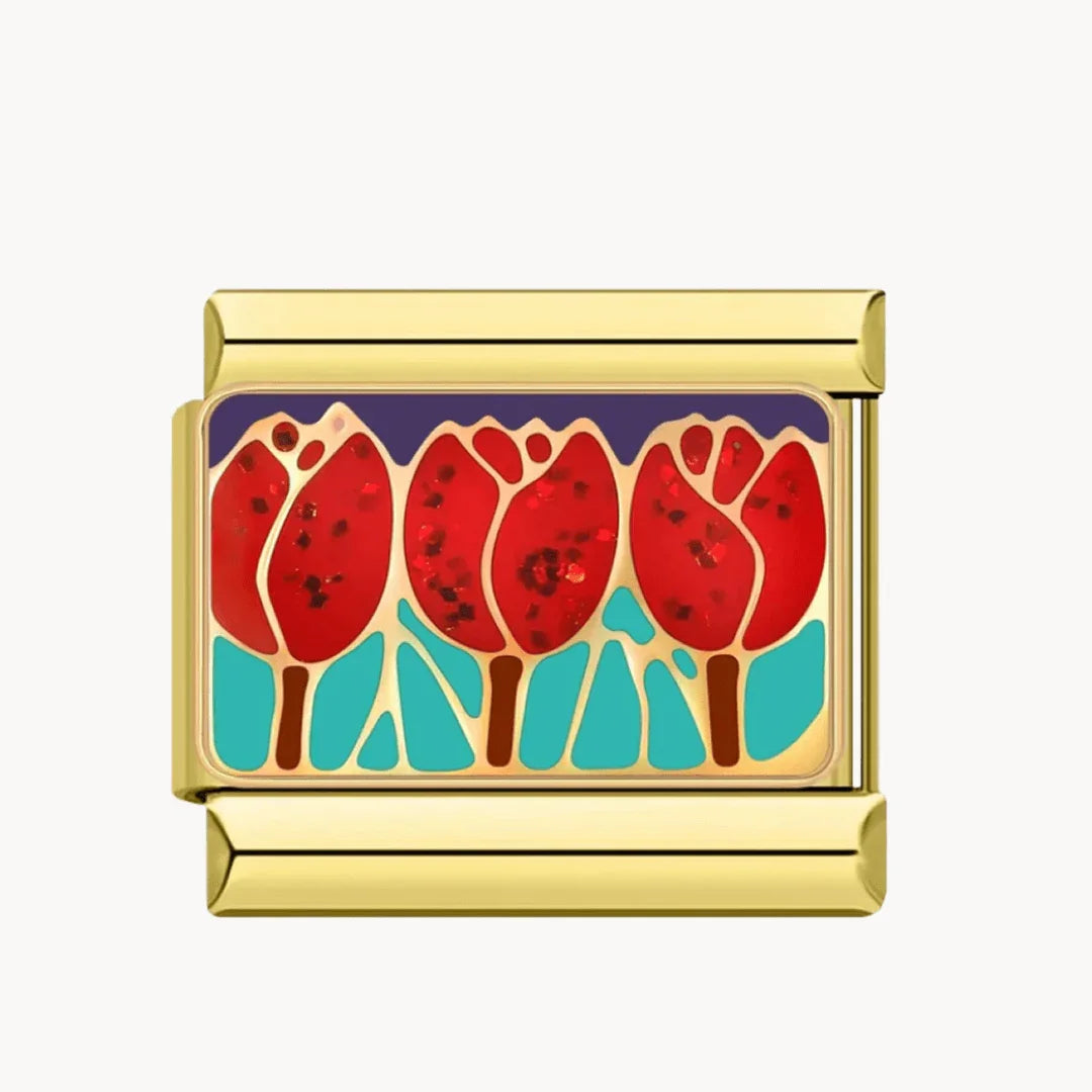 Tulipes sur or - Italian Charms France